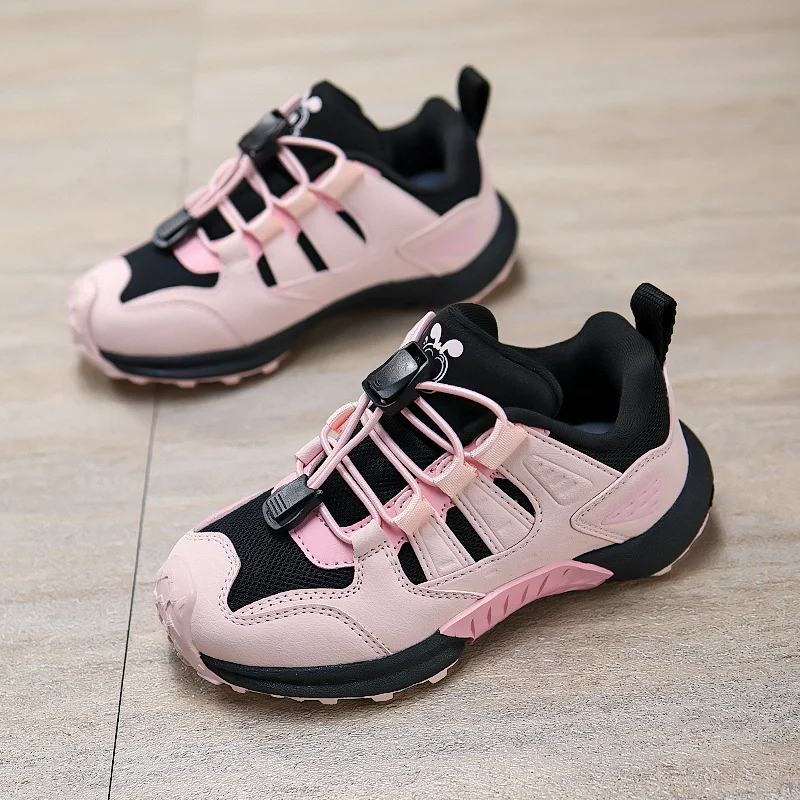 Spring Summer Fashion Pink Outdoor Sneakers for Girl Trainers Breathable Boys Running Shoes Size 29-38 Non-slip Sports Shoes Kid