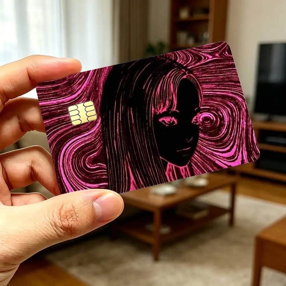 Comics J-Junji Ito T-Tomie High‑Res Game Chip Decals Credit Card Mini Waterproof Vinyl Ornament Useful Gift