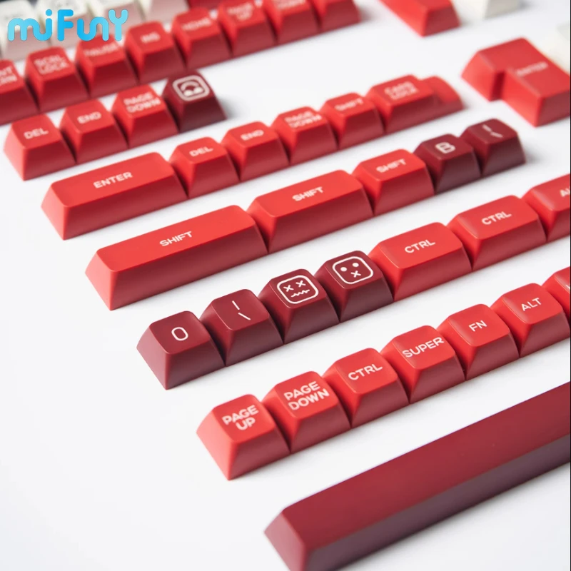 Imagem -04 - Glorya Red Theme Keyboard Cap Grupo Abs Duas Cores Bola de Moldagem Perfil SA Fit para Teclado Mecânico Alice 160 Chaves