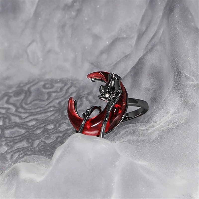 Adjustable Sturdy Alloy Rings Featuring Enchanting Moon and Rose Designs