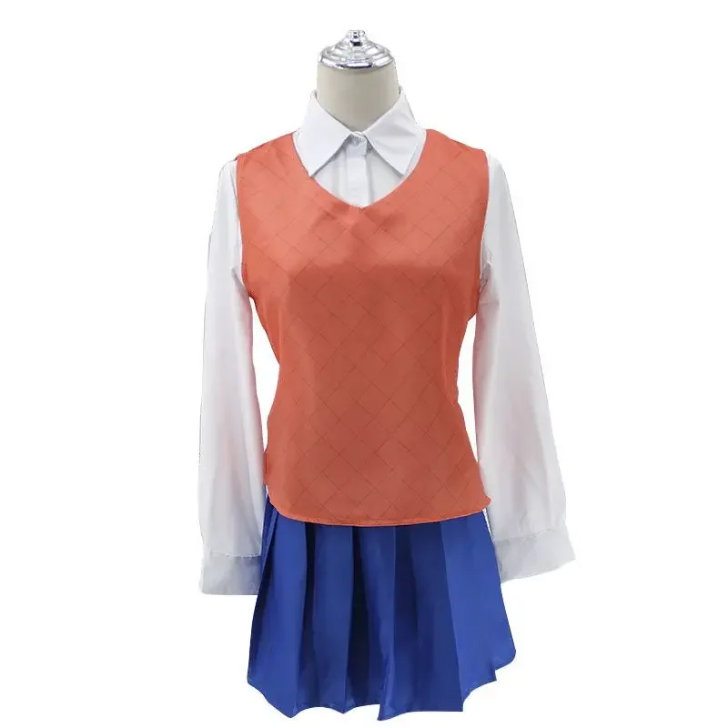 Jeu Doki Doki Club Natsuki Cosplay Costume, Monika Yuri Sayori Cosplay Costume, Uniforme d'écolière pour femme