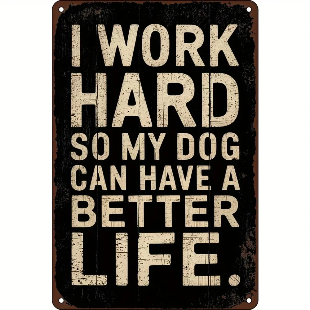 Vintage Metallschild mit Hundebesitzer-Humor |   30x20 cm Rustikale Eisen-Wanddekoration für Tierliebhaber
