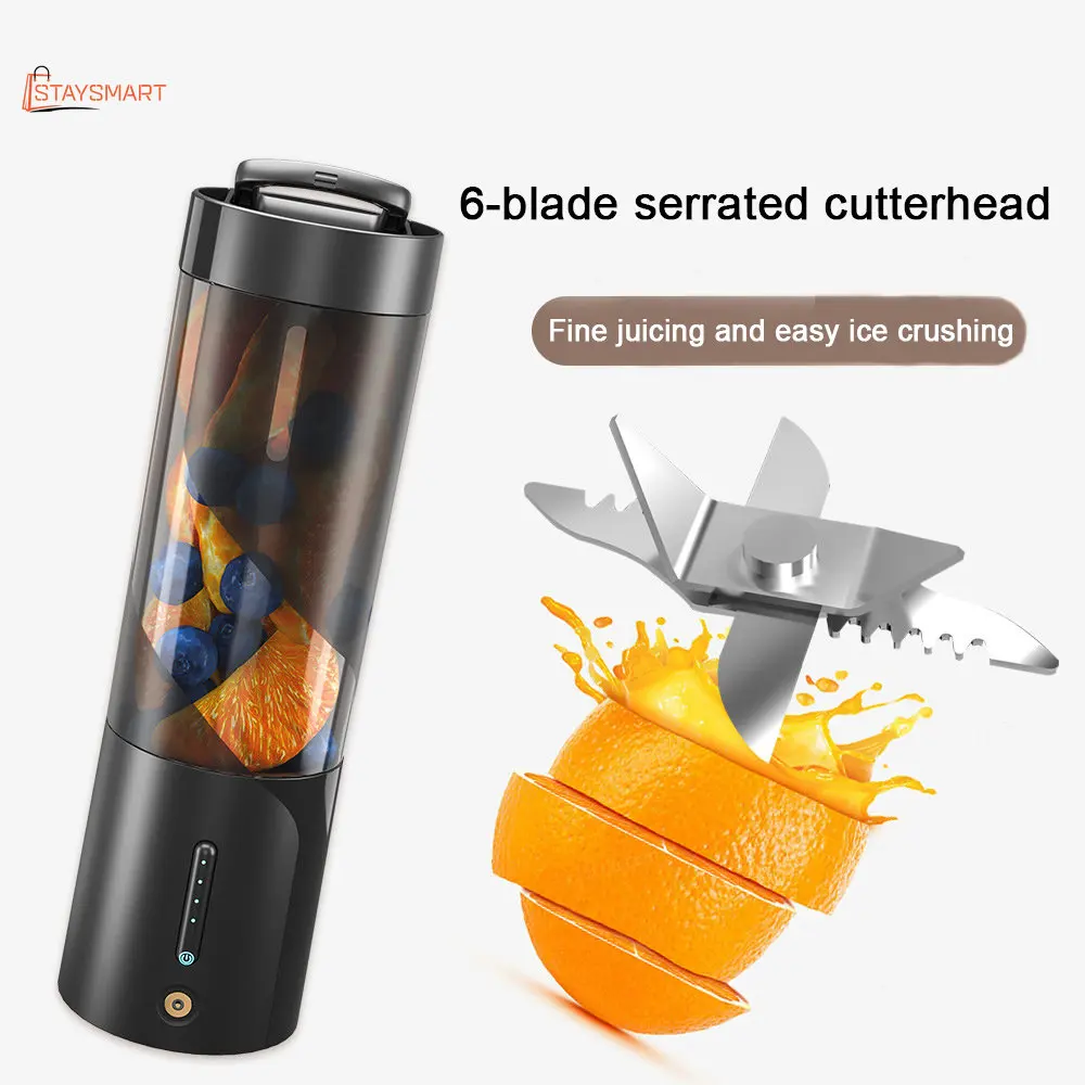 

New Portable Juice Cup Rechargeable USB Personal Blender Mini Blender with Ultra Sharp 6 Blades