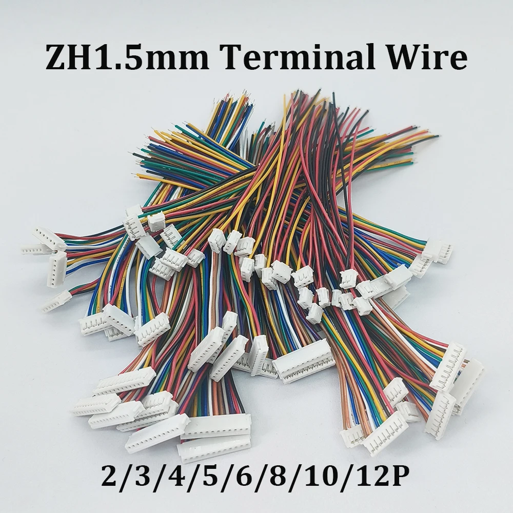 10 Stück ZH1,5mm Rastermaß Anschlusskabel 28AWG Elektronikdraht 2P 3P 4P 5P 6P 8P 10P 12P Verbindungskabel für Elektronik-DIY – Detail 1