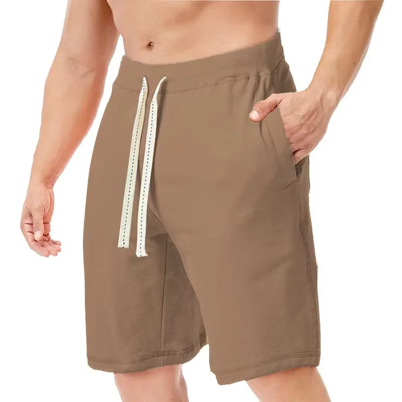 Pantalones cortos holgados para hombre, capris informales de verano, pantalones cortos de playa, pantalones deportivos de gran tamaño con cordón, moda para hombre