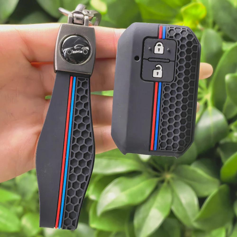 Silicone Key Cover For Suzuki Swift Sport Hybrid 2023 Ignis Ertiga Embona XL7 Wagon R Jimney Jb64 Monopoly Keychain Key Case