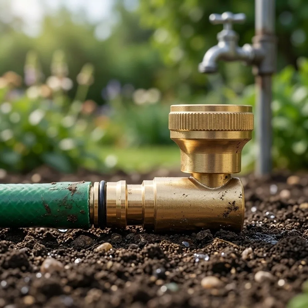 Hose Connector Golden Finish Alloy 3/4 Inch Female Thread Swivel for Garden Faucet and Hose Reel Outdoor Ready