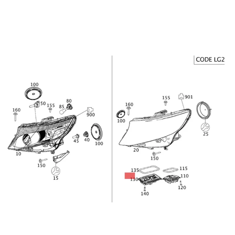 Unidade de controle do farol do LED do carro, módulo DRL para Mercedes E-Class W212 S212 2014-2018 A2129005424, A2129005424