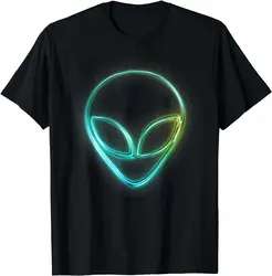 Alien Head Space Rave EDM Music Alien T-Shirt Funny Gift Tee Graphic Custom Printed Tops TShirts Men Clothing  Anime Clothes