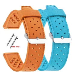 Premium-Grade Tropic FKM Rubber Watch Strap 20mm 22mm for Seiko SRP777J1 Watch Bands Diving Waterproof Bracelet Black