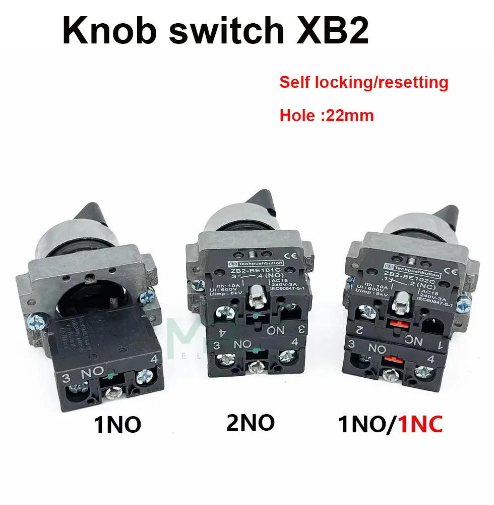 22mm XB2-BD21 BD23 BD25 BD33 BD45 BD53 1NO/2NO/1NO1NC 2/3 pozycję samozamykające/samodzielnego resetowania przełącznik pokrętło przełącznika