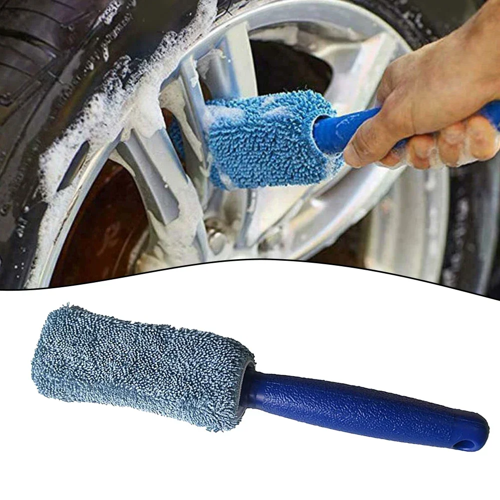 Car Wheel Cleaning Brush Wash Detailing Tools Soft Microfiber Tire Wheel Rim Cleaner Auto Detailing Wash Brush