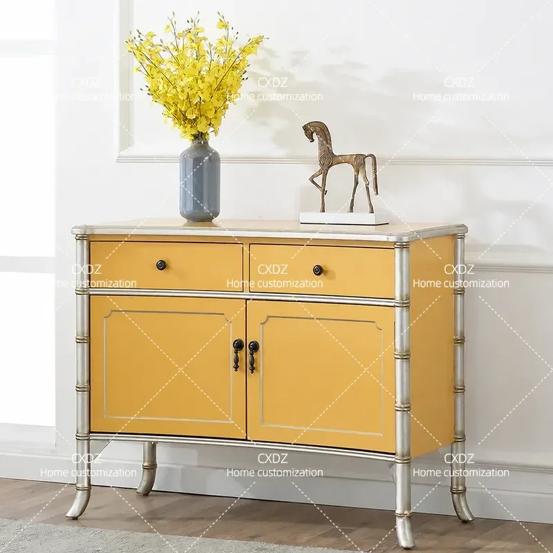 Light Luxury Foyer Porch Cabinet Living Room Corridor Decorative Storage Cabinet Neoclassical Dining Sideboard