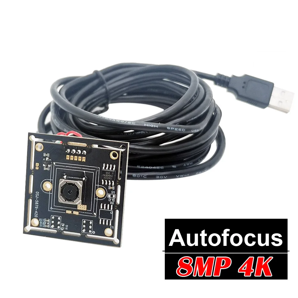 HD Autofocus 8MP 4K 3264 X 2448 Mjpeg Mini USB2.0 Webcam Board CMOS IMX179 Sensor UVC OTG USB Webcam Module For Windows Android