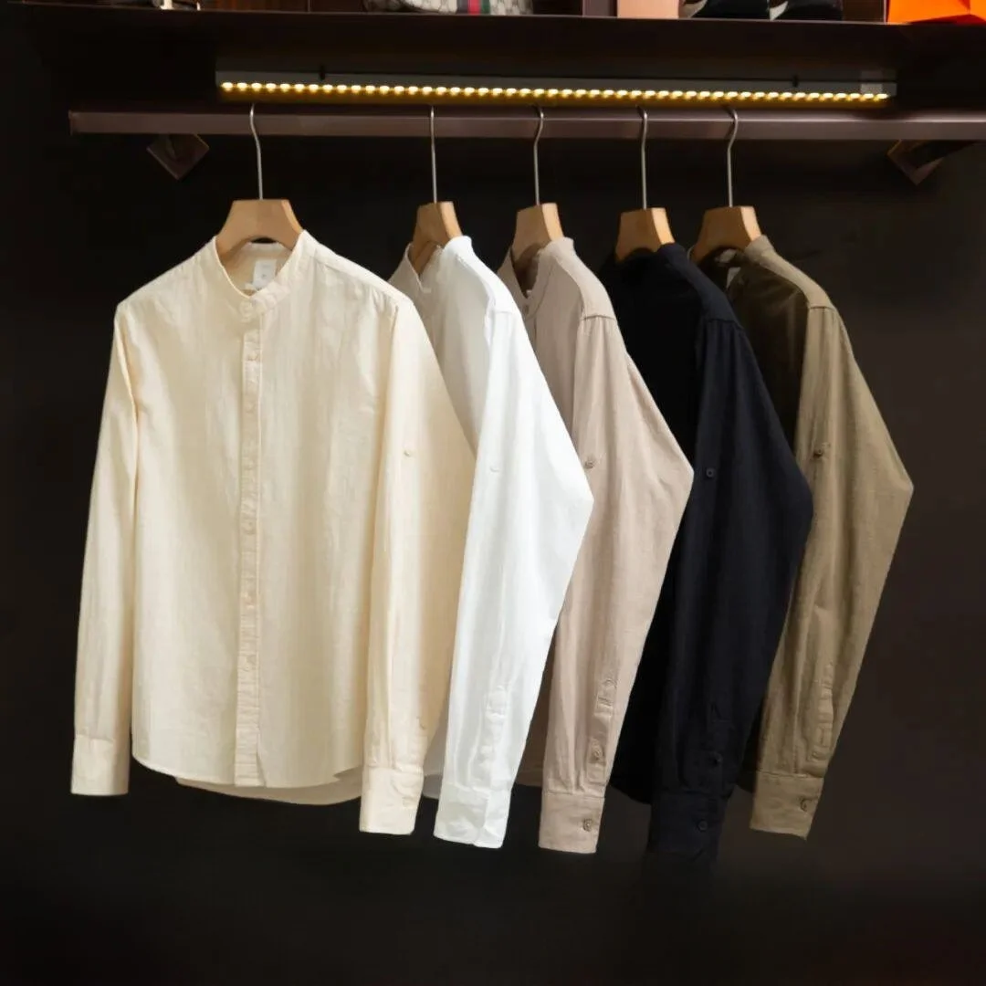 

Мужская деловая рубашка из чистого хлопка с длинным рукавом, 3D-крой, осенняя новинка, дышащая, повседневный стиль