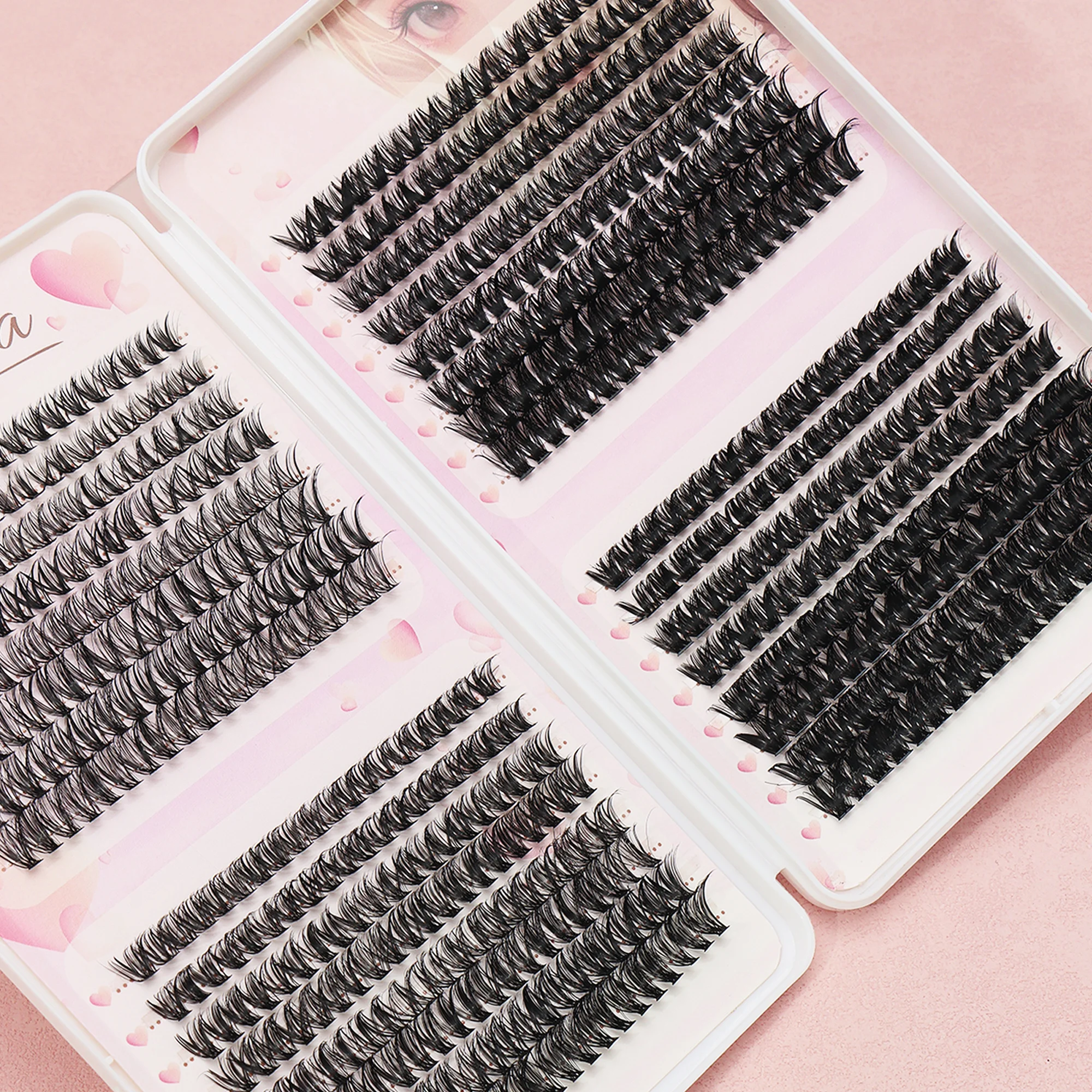 30P+40P DIY Cluster Lashes Mix Charm Style Eyelashes Extension False Eyelash Makeup Tool Russian Volume