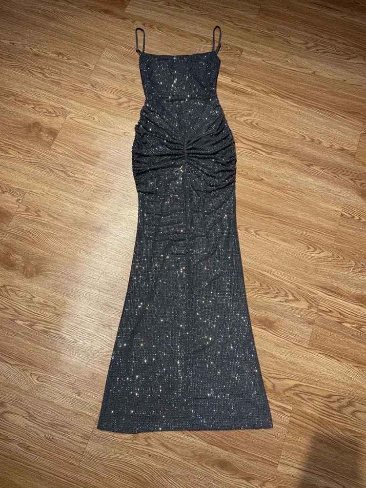 جودة عالية الساخن ختم مثير الحمالات فستان عارية الذراعين 2025 موضة جديدة مخصصة الملابس النسائية #1