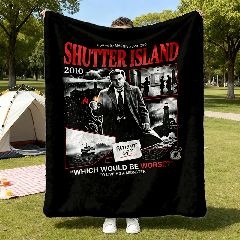 Shutter Island Cozy Blanket, Vintage Psychological Thriller Movie Warm Blanket