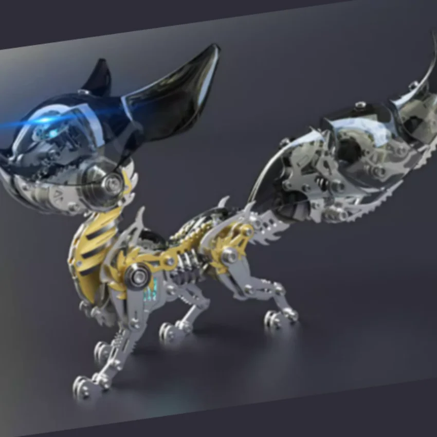 ตัวต่อโลหะ3D ลิงยาวจิ้งจอกโมซีชุดโมเดลโลหะ Steampunk Black Fox ประกอบของเล่นสำหรับเด็กผู้ใหญ่ (339ชิ้น)