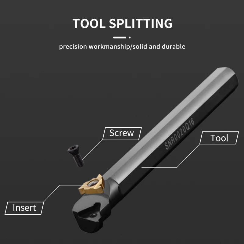 Ferramenta de torneamento de rosca interna, Inserção de carboneto, CNC SNR Lathe Cutter Bar, SNR L0010K11 SNR L0016Q16 SNR0020R22 SNR0025S22, 16IR