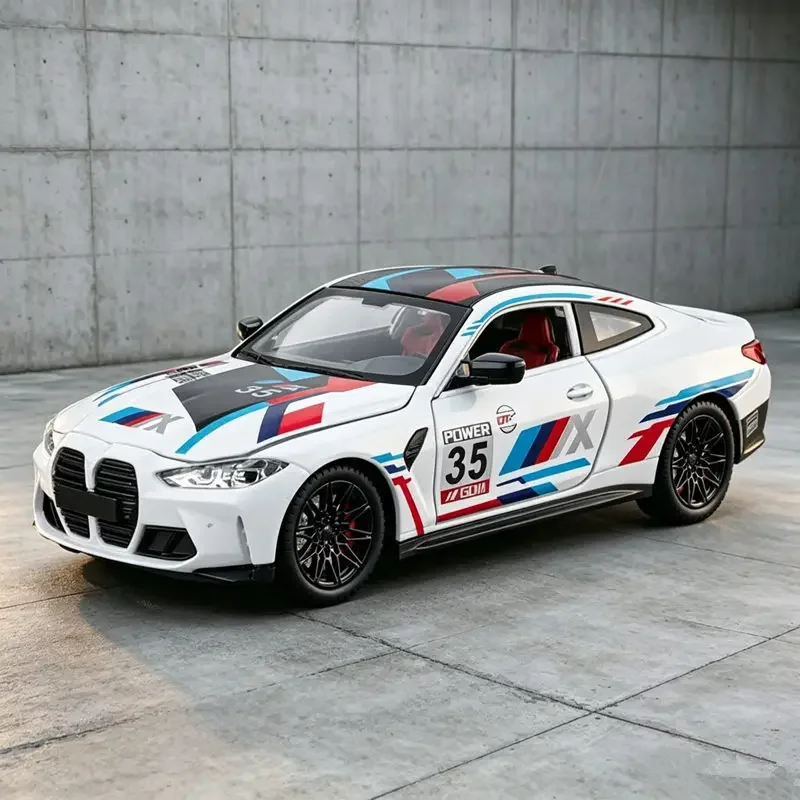 

1:24 M4 G82 Coupe Alloy Super Sports Car Model Diecast Metal Track Race Car Vehicles Model Simulation Sound and Light Collection