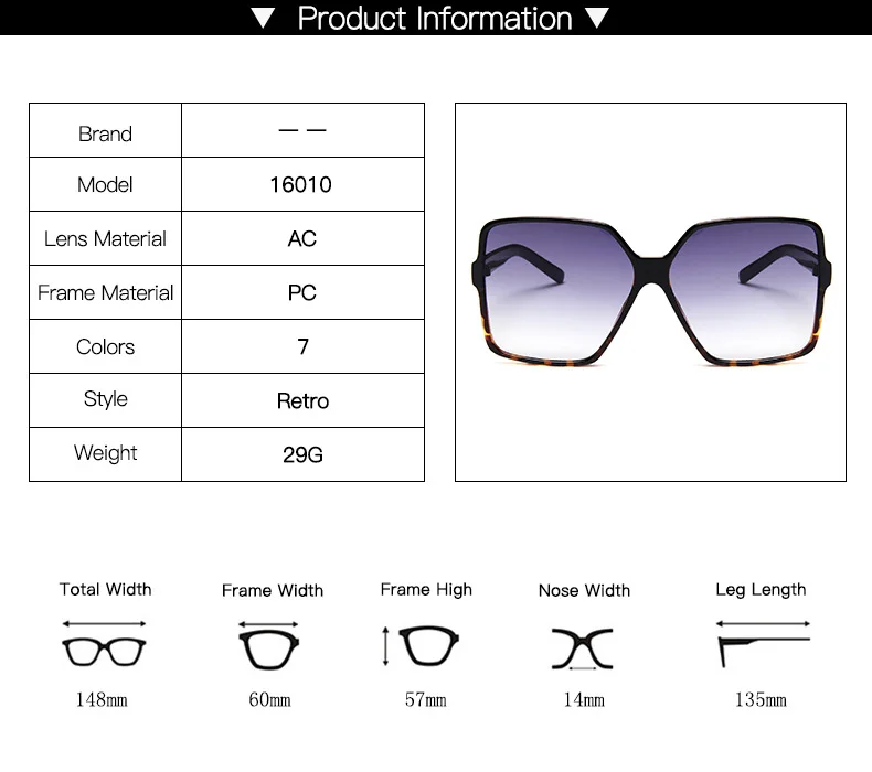 ZXWLYXGX แฟชั่นผู้หญิง Oversize แว่นตากันแดด Gradient พลาสติกยี่ห้อ Designer ดวงอาทิตย์แว่นตา Uv400