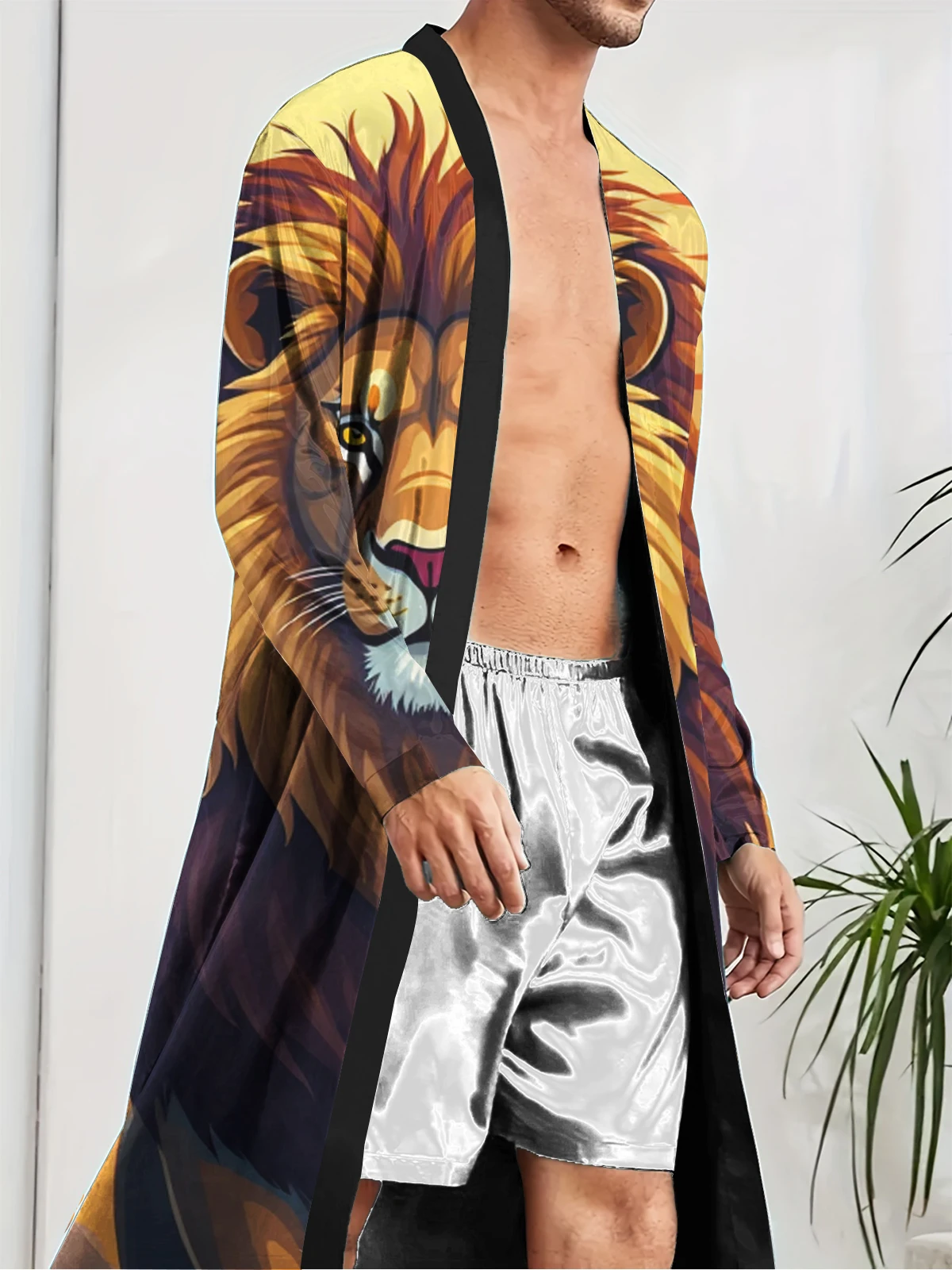 1pcs Men's Robes 2026 Spring/Summer 3D Printed bath robe Sleepwear Bathrobe Graphic Breathable Bathrobe men sleepwear
