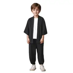 Summer Japanese Kimono Jacket Solid Color Haori Cardigan Traditional Asian Style Casual Tops Comfortable Lightweight Outerwear
