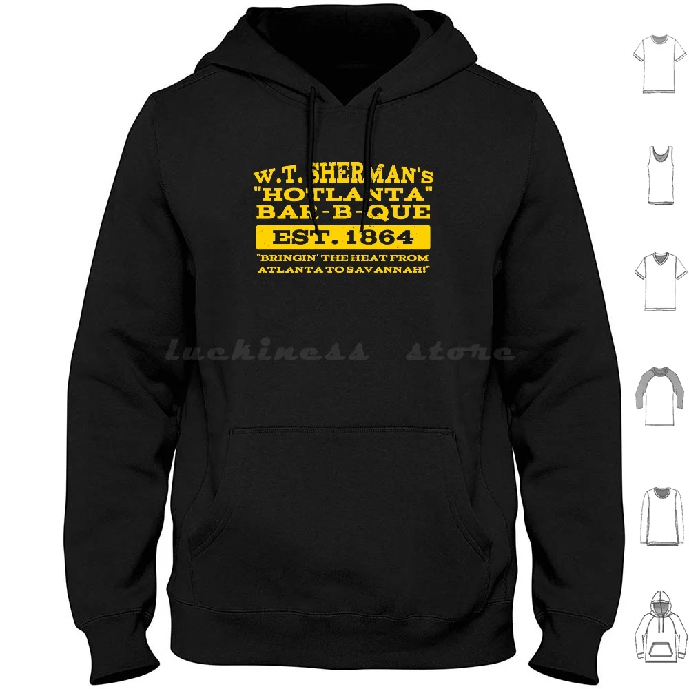 W.t. Sherman's Hotlanta Bar-B-Que ( Vintage ) Hoodie Cotton Long Sleeve General Sherman Abolitionist American Civil War Antifa