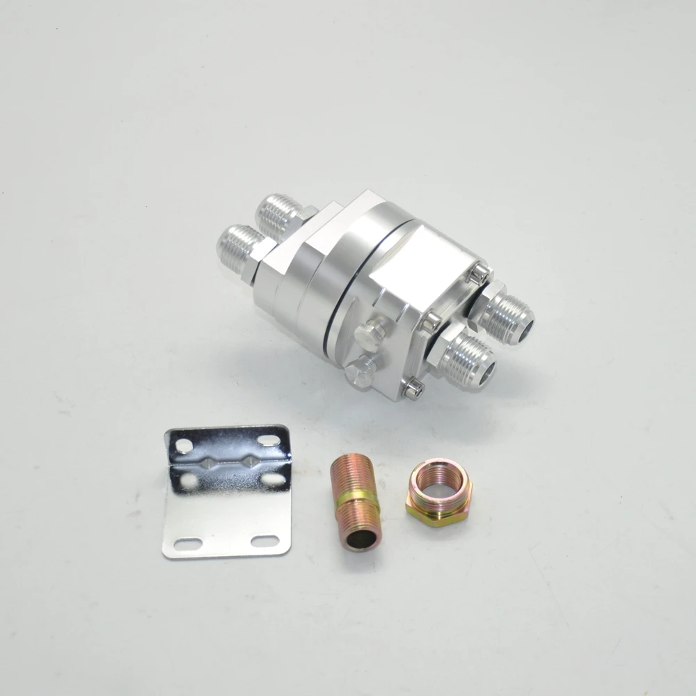 Aluminum Oil Filter Relocation Fitting Kit 3/4 x16 and 20x1.5 Thread for Custom Oil Cooler or Gauge Integration