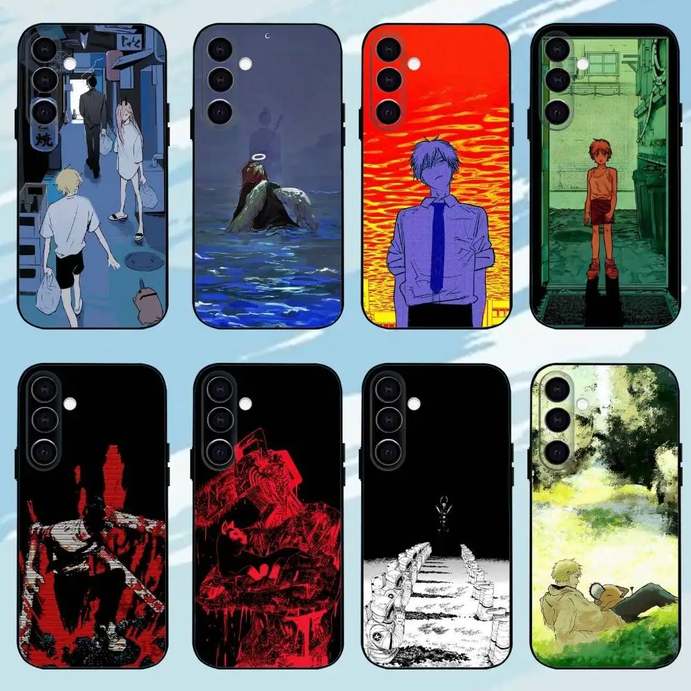 

C-Chainsaw M-Man A-Anime Phone Case For Samsung Galaxy A73,A72,A71,A70,A53,A52,A51，Black Shell ll