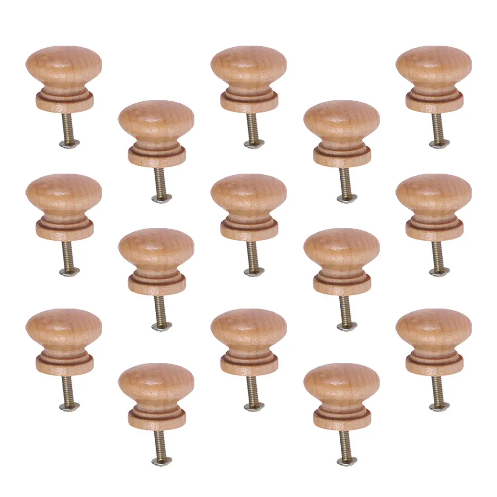 

15 Pcs Mushroom Head Handle Drawer Knobs Brushed Dresser Wooden Door Supplies Cabinet