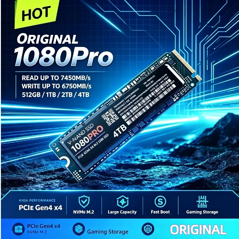 2026 New 1080PRO Original SSD Solid State Hard Drive 1TB 2TB M2 NVME Internal Hard Disk for Desktop Notebook Laptop Computer