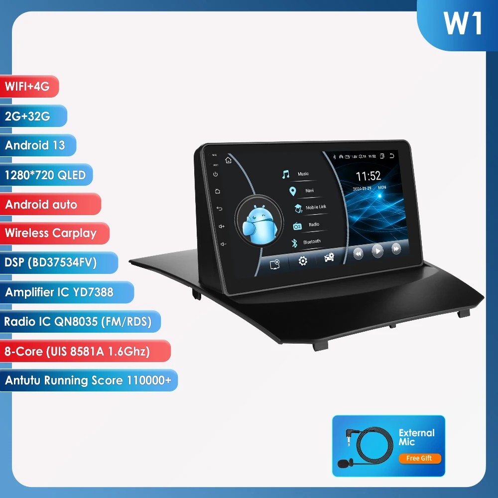 Hizpo Slimme Auto Systemen Radio Voor Ford Fiesta Mk7 2009-2017 Auto Multimedia Gps 2din Autoradio Draadloze Carplay Android Auto Wifi