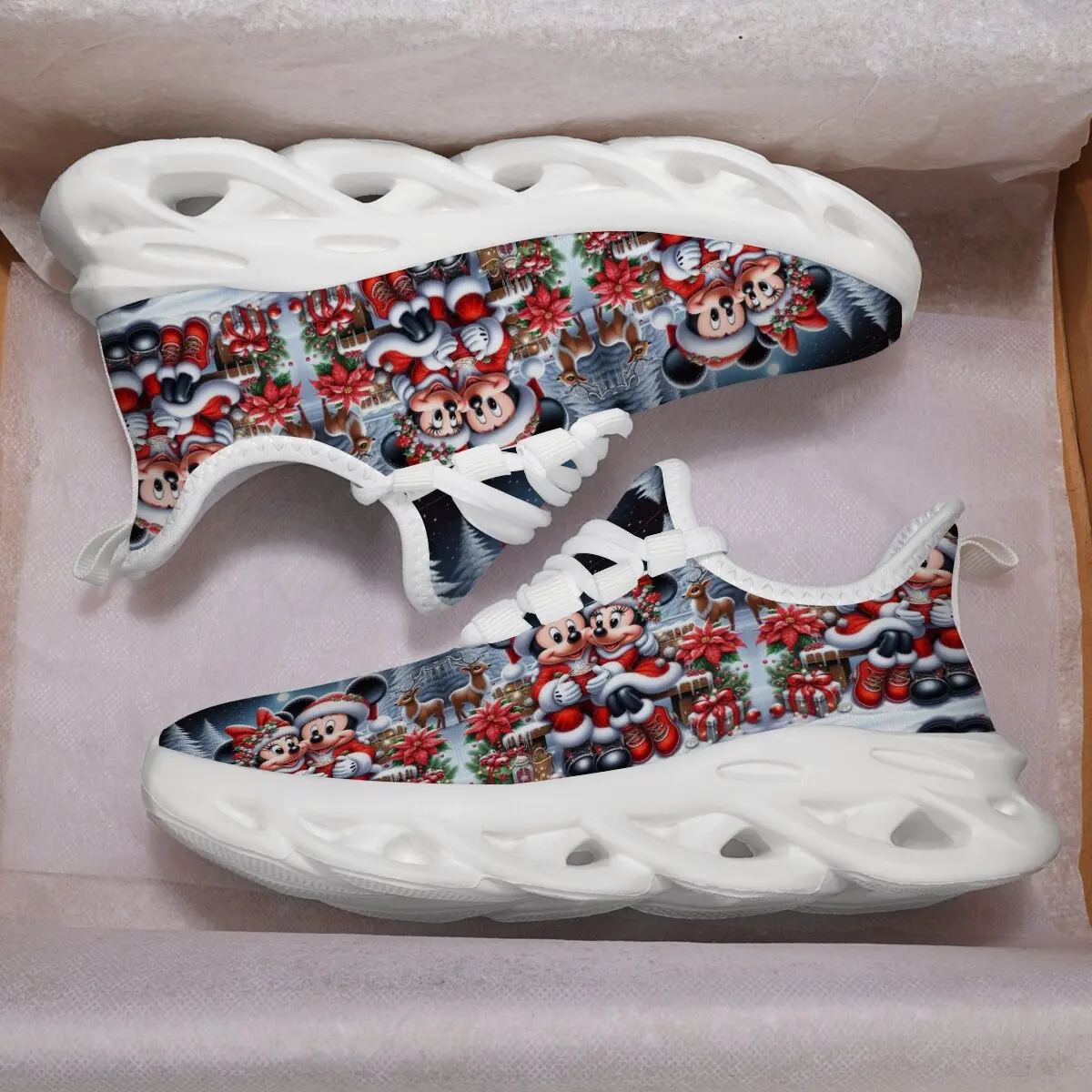 أحذية ديزني للأطفال ميكي وميني هدايا عيد الميلاد الرنة البونسيتة أحذية رياضية كاجوال للأطفال الصغار أحذية رياضية للأطفال #2
