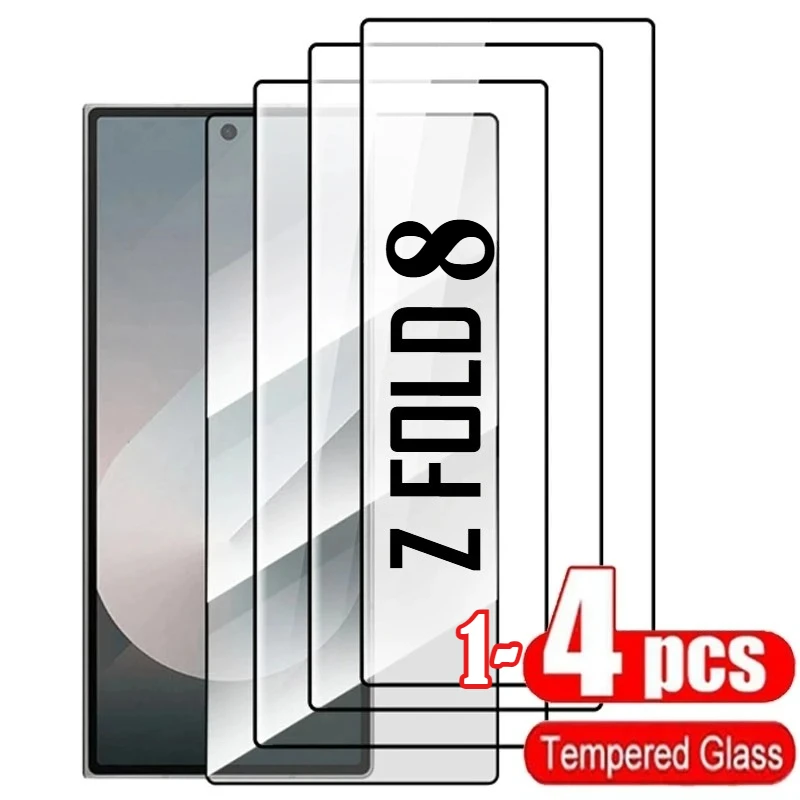 1/4PCS HD Tempered Glass Protector for Samsung Galaxy Z Fold 8 Ultra Wide 7 6 5 4 3 2 5G Screen Full Cover 9H Film Anti-Scratch