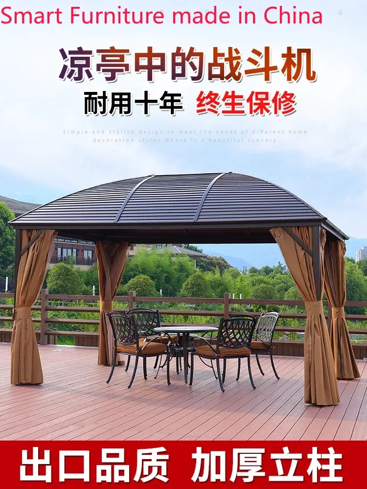 

Pavilion courtyard outdoor antiseptic wood tea pavilion roof terrace garden design solid wood courtyard house cottage