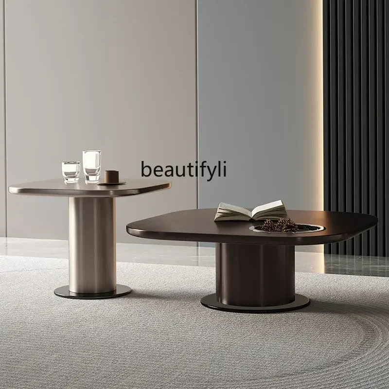 

lhy 26, новый zq, легкий роскошный журнальный столик в итальянском стиле, размер гостиной, круглая креативная комбинированная модель комнаты, овальная ss26