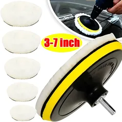 3/4/5/6/7Inches Wool Polishing Disc Waxing Polishing Buffing Car Paint Care Polisher Pads for Car Wash Auto Accessories