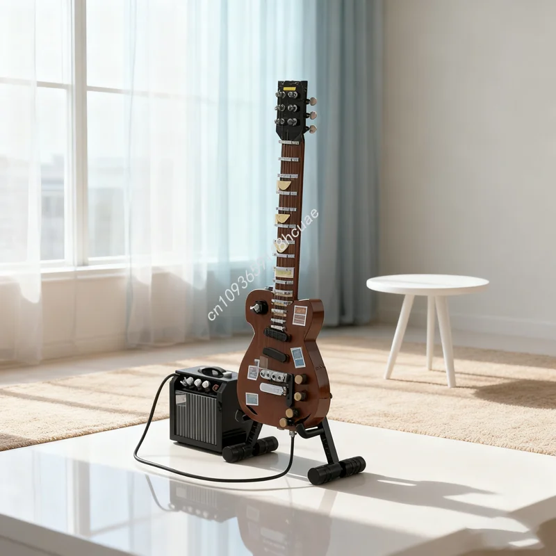 

520pcs MOC Gibson Les Pauls Guitar Fender Amp Model Building Christmas Gift Blocks Assemble Creative Brick Kids Toy Birthday