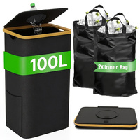 1 Bottle Collector, Odor Suppression Trash Can, Recycling Bin, Laundry Basket, Foldable, With Inner Bag