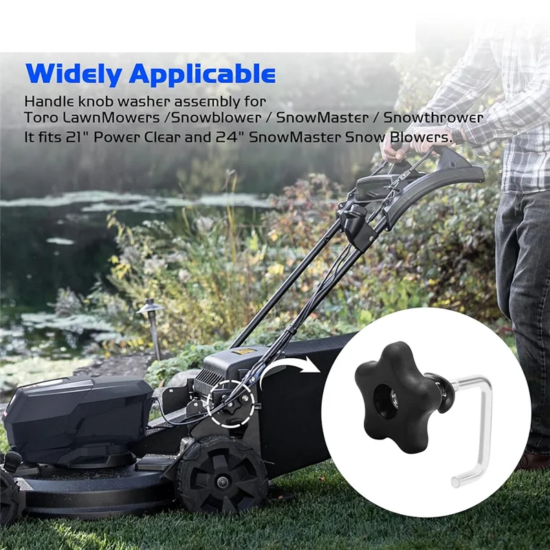 

J1UL1N 114-3779 и 136-7130, 107-3844 Ручка снегоочистителя и комплект винтов с стопорным болтом для газонокосилок/снегоочистителей Toro