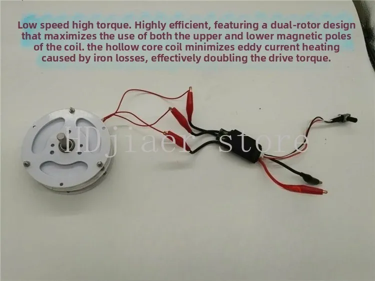 

Quality Guarantee 100w Mini Disc Generator Coreless Generator Permanent Magnet Brushless Motor High Efficiency Double Rotor