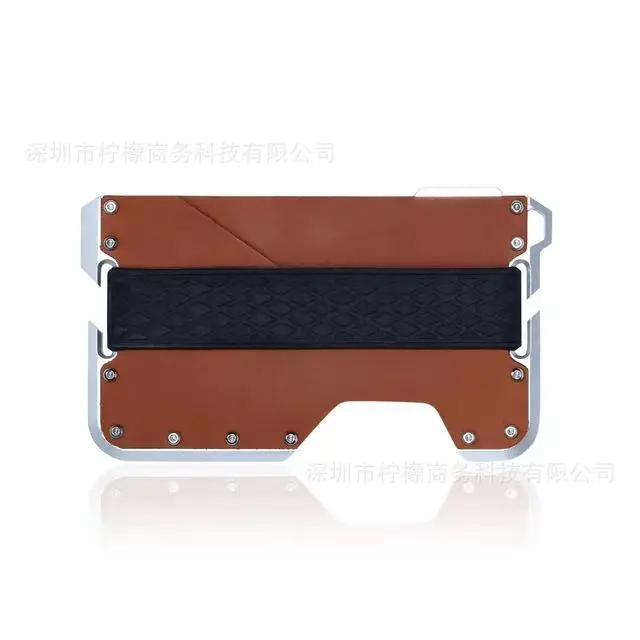 Dango Metal Rfid Blocking Card Holder Genuine Leather Wallet Edc Multi-function Stainless Steel Card Clip Aluminum Alloy Clip