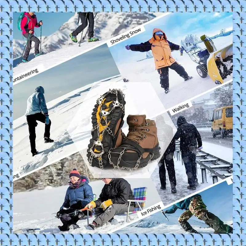 

NOCM 28-Tooth 201 Stainless Steel Outdoor Ice And Snow Anti-Skid Claws Welded Anti-Skid Shoe Covers With Ice Grippers