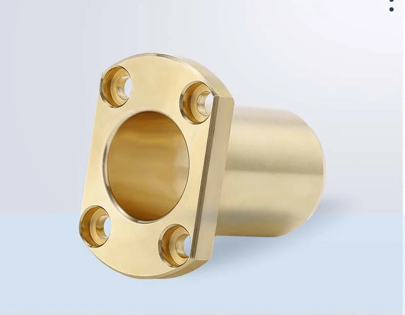 

10PCS Brass sleeve, double-sided cutting flange, integrated oil-free liner, wear-resistant sleeve, self-lubricating bearing