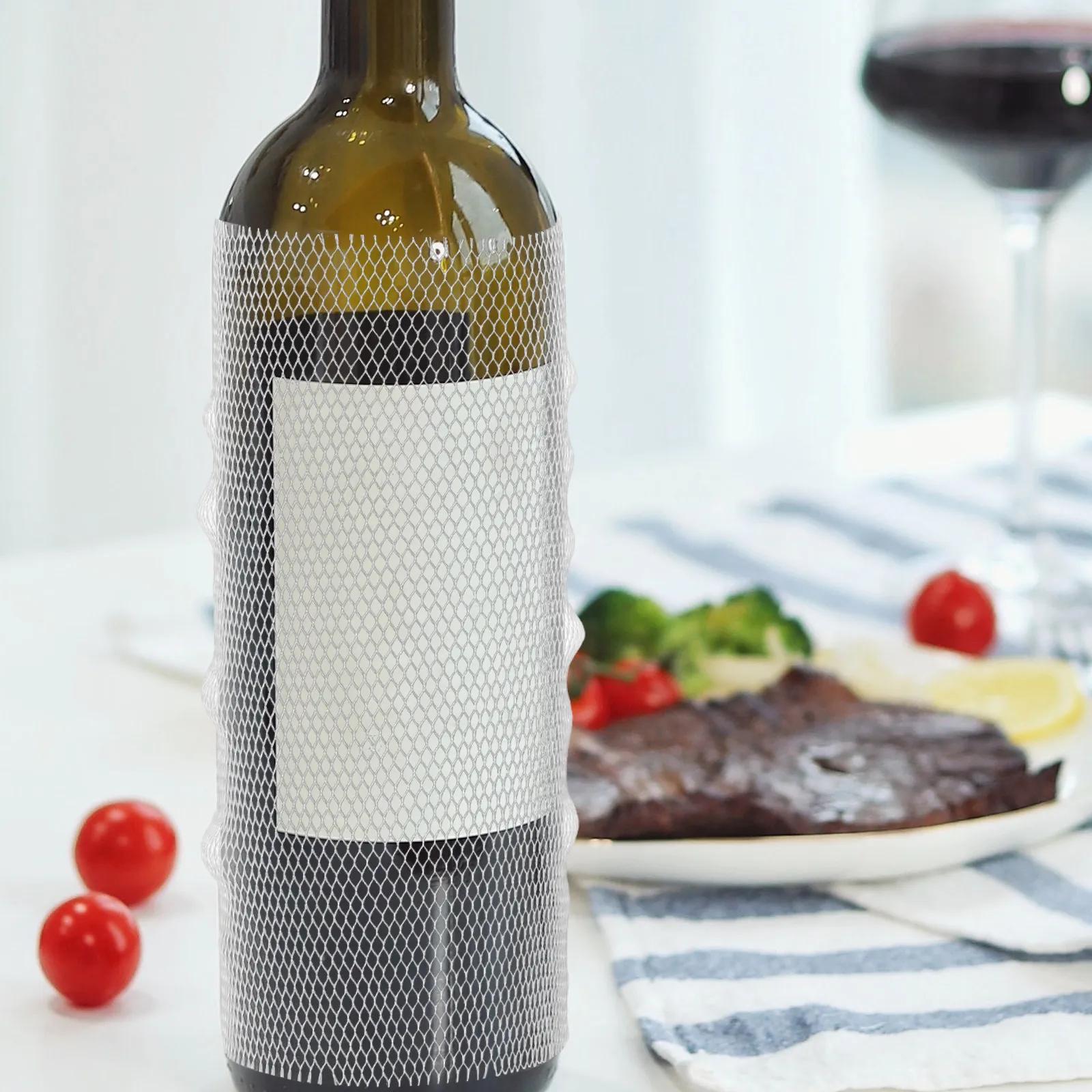 100Pcs White Pe Bottle Protector Sleeve Classic Fit for Wine Bottles Shockproof Scratch Resistant Travel Storage Daily Use