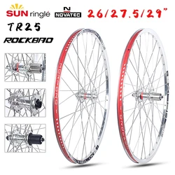 SUNRingle TR25 /Rockbao MTB 자전거 휠셋, 노바텍 D041/D042 7-12S HG/MS/XD 카세트 진공 은빛 자전거 휠, 26/27 인치, 29 인치