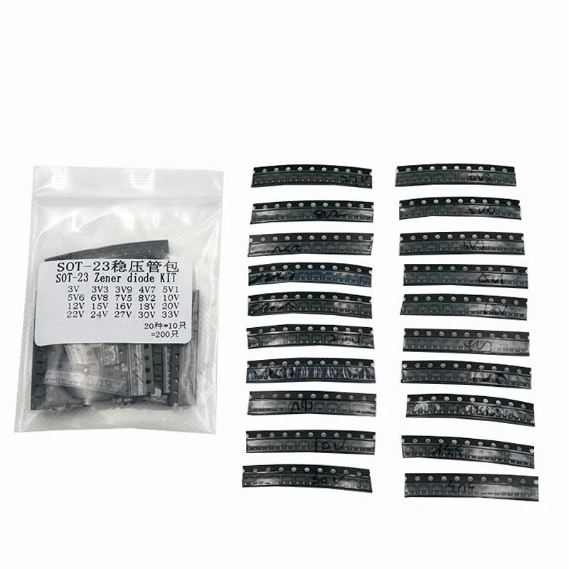 Zener diode in SOT23 package 20 kinds * 10 pcs =200pcs Samples ki KIT