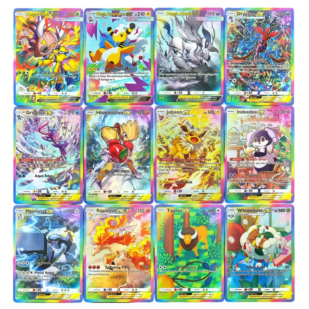 Cartão de Jogo APP Super Raro DIY Pokémon TCG Pocket Card B1-Mega Rising Pinsir Absol Ampharos Dragalge Greninja Jolteon EX